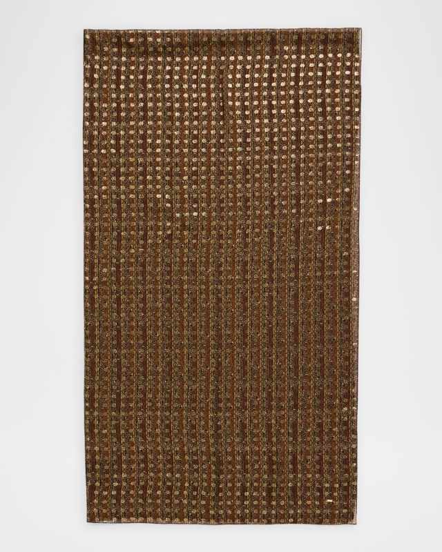 Embellished Paisley-Print Scarf